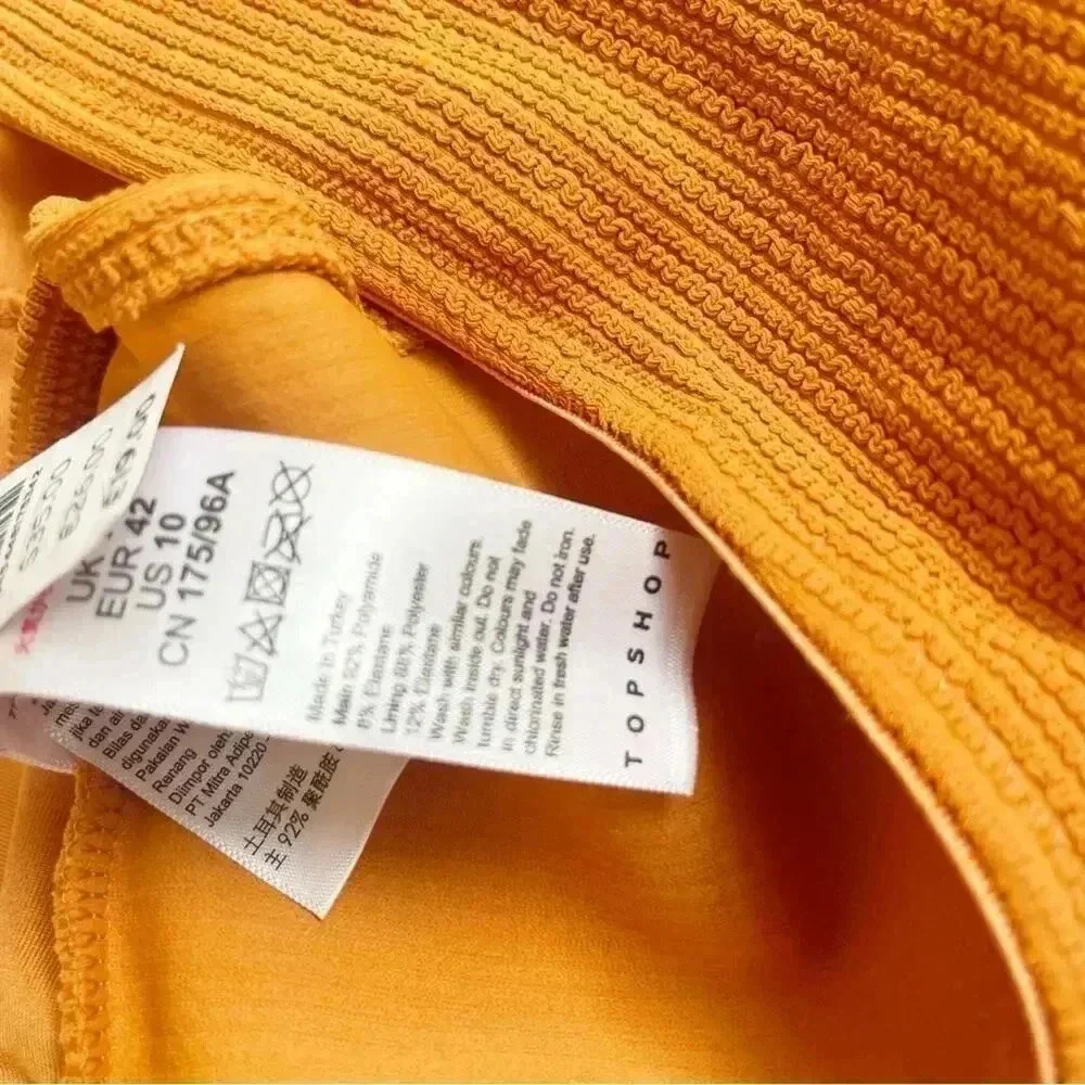 Topshop Crinkle Ring Bandeau Bikini Top Size 10 NWT - Picture 8 of 8